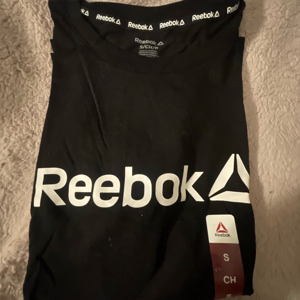 Reebok Black Tee with White Logo